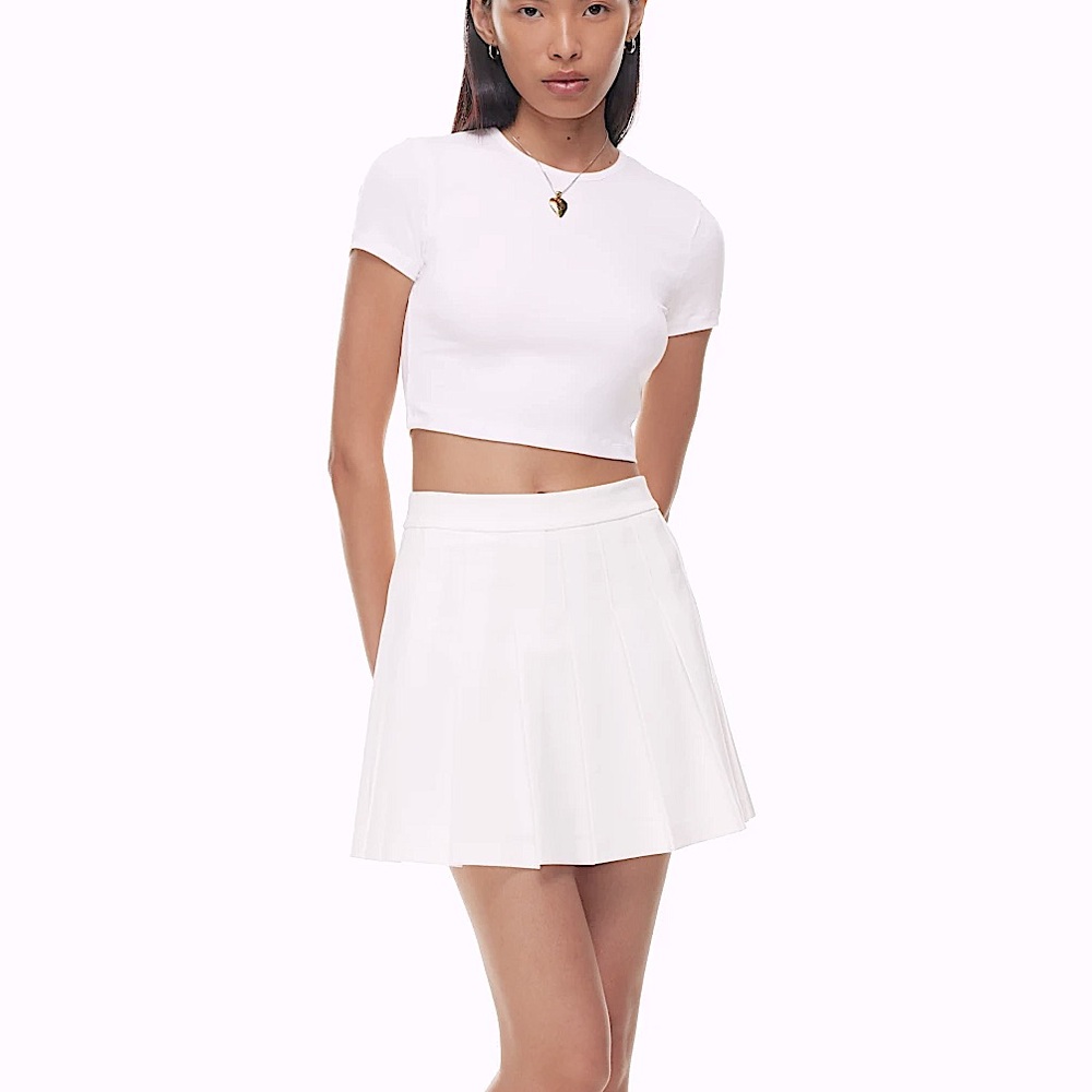 Sunday Best White Pleated Mini Skirt